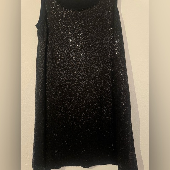 Eileen Fisher Silk All Over Sequin Mini Dress LBD Party NYE Festive Size Medium - Picture 2 of 10